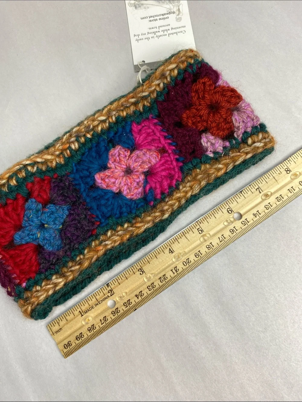 NWT Handmade Crochet Floral Knit Ear Warmer Headband Soft Cozy
